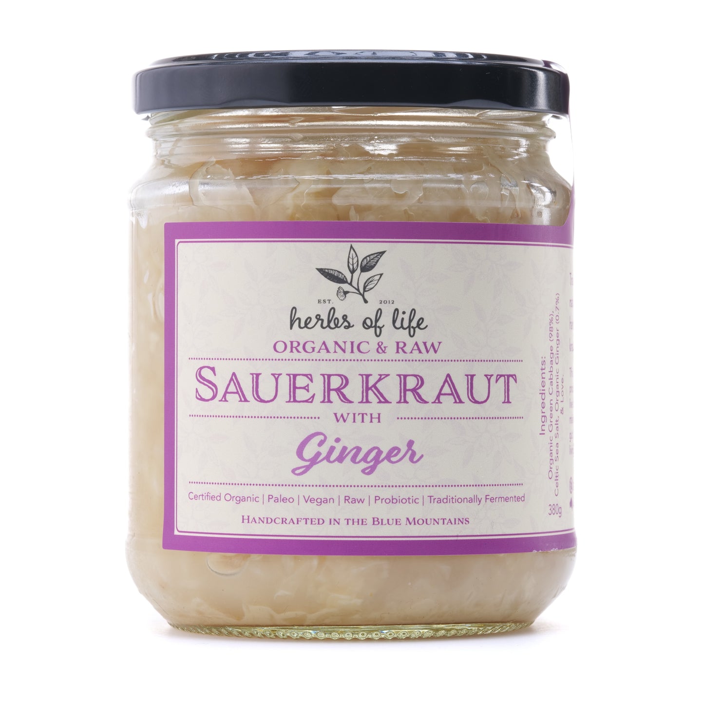 Green Cabbage Sauerkraut with Ginger