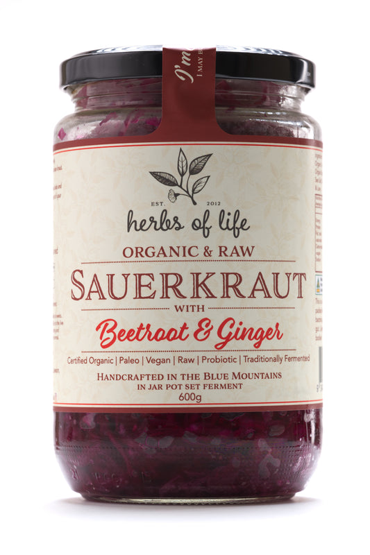Herbs of Life Organic & Raw Sauerkraut with Beetroot & Ginger