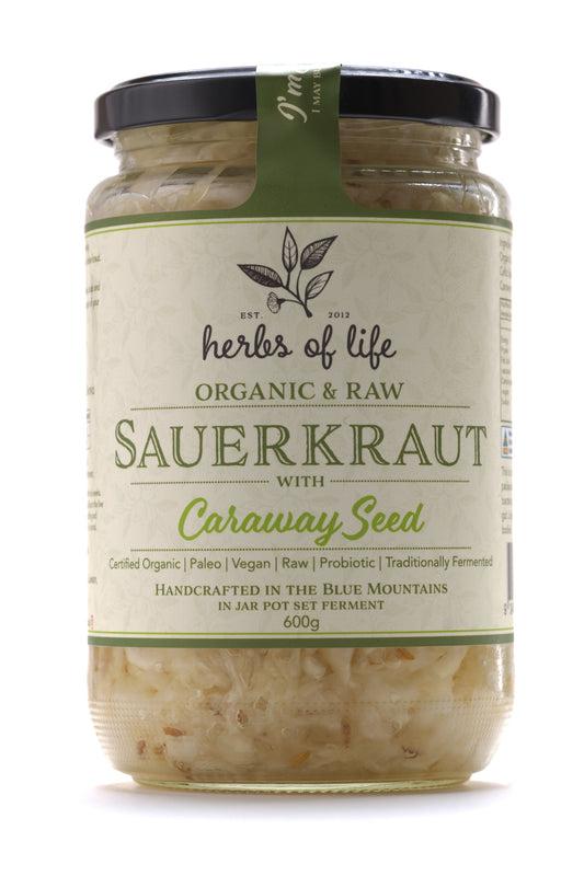 Green Cabbage Sauerkraut with Caraway