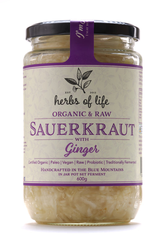 Green Cabbage Sauerkraut with Ginger