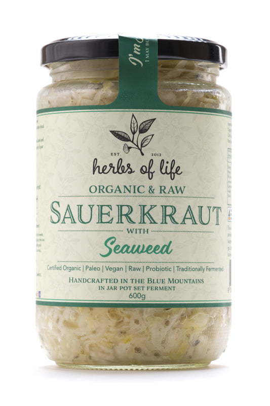 Green Cabbage Sauerkraut with Seaweed
